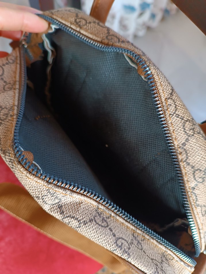 Kahverengi Baskılı Deri Kadın Çanta - Görsel 3