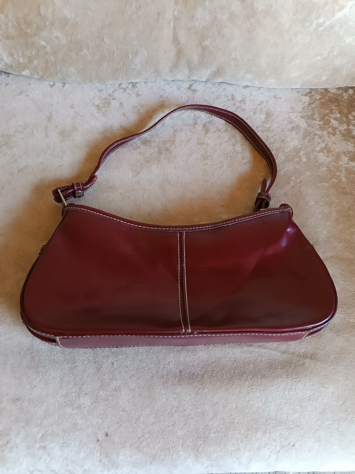 Bordo  Fermuarlı Kadın Çantası - Görsel 2