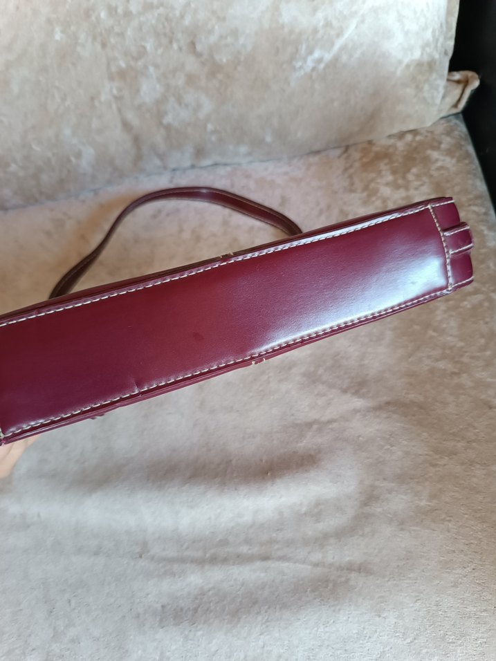 Bordo  Fermuarlı Kadın Çantası - Görsel 3