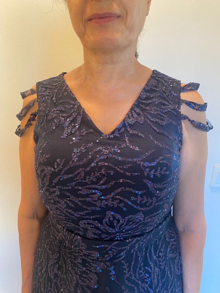 Özel Dikim Lacivert Uzun Abiye Elbise - Görsel 5