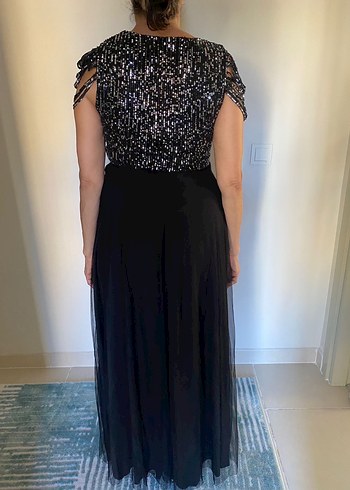 Siyah Pullu Abiye Elbise - Görsel 4