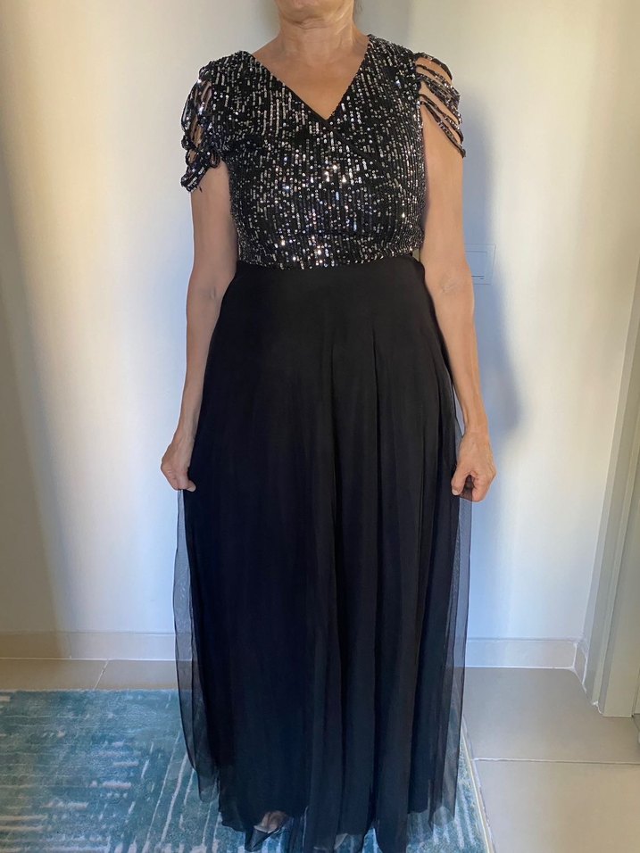 Siyah Pullu Abiye Elbise - Görsel 2