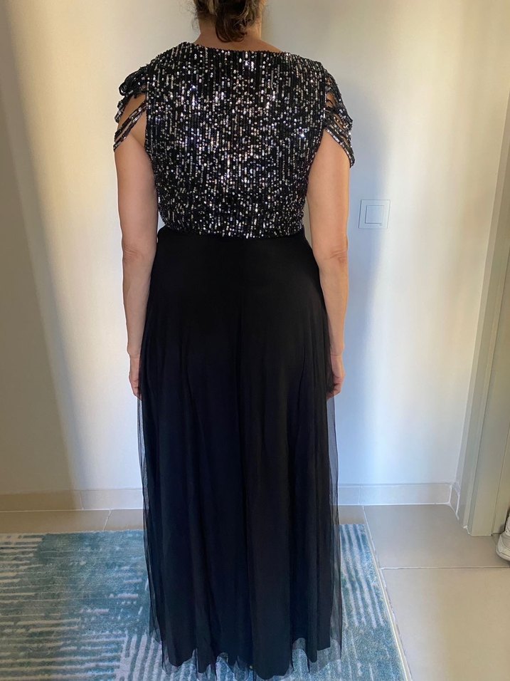 Siyah Pullu Abiye Elbise - Görsel 4