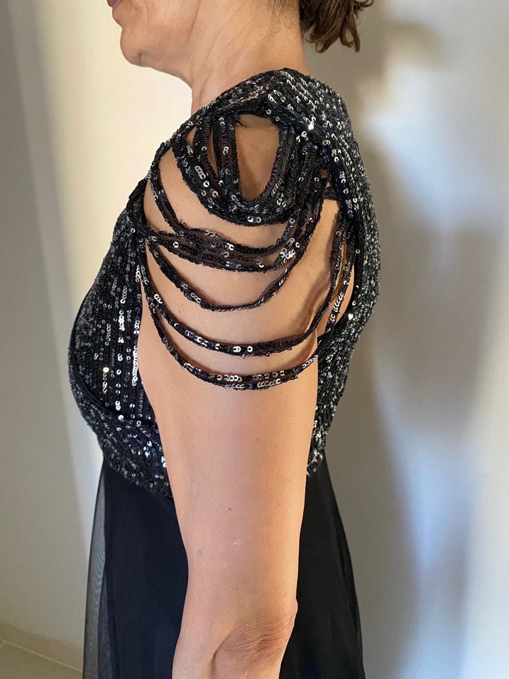 Siyah Pullu Abiye Elbise - Görsel 5