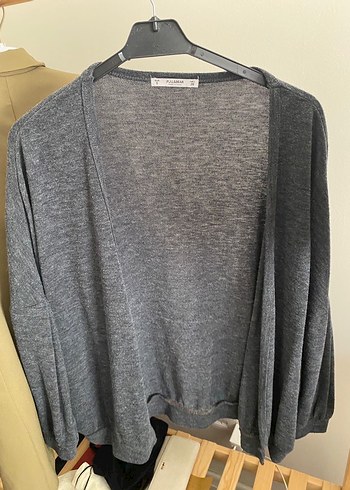 Bershka Gri Örgü Kadın Hırka - Görsel 2