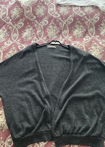 Bershka Gri Örgü Kadın Hırka - Görsel 7