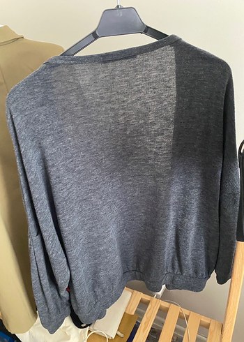 Bershka Gri Örgü Kadın Hırka - Görsel 4