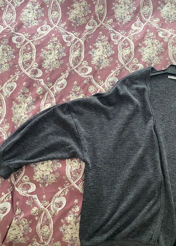 Bershka Gri Örgü Kadın Hırka - Görsel 6