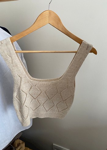 Nakışlı Bej Kadın Bluz Hırka Takım - Görsel 3