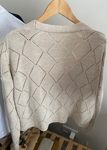 Nakışlı Bej Kadın Bluz Hırka Takım - Görsel 4