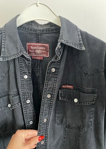 Siyah Kadın Denim Gömlek Uzun Kollu - Görsel 2