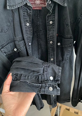 Siyah Kadın Denim Gömlek Uzun Kollu - Görsel 4