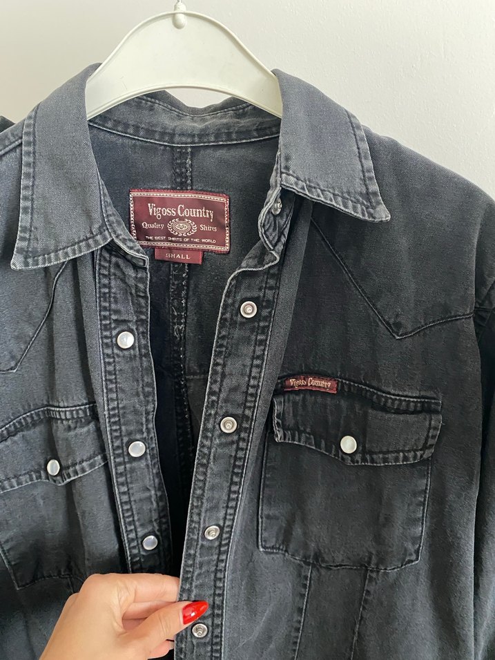 Siyah Kadın Denim Gömlek Uzun Kollu - Görsel 2