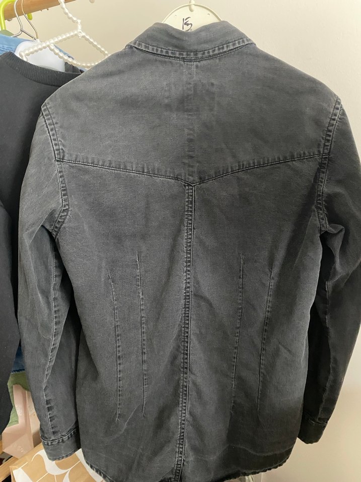 Siyah Kadın Denim Gömlek Uzun Kollu - Görsel 3