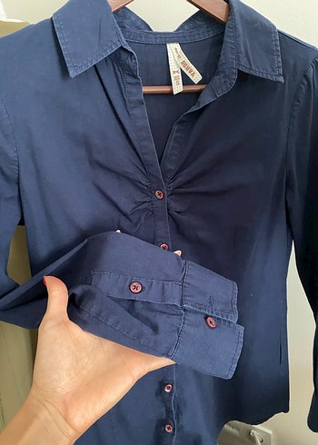 Lacivert Kadın Gömlek - Görsel 3