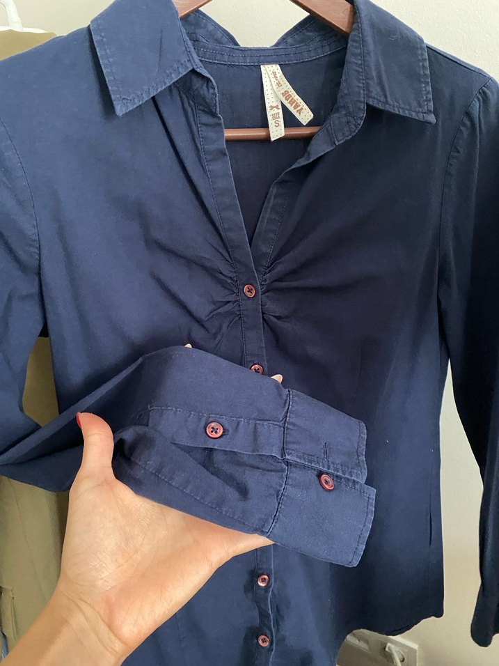Lacivert Kadın Gömlek - Görsel 3