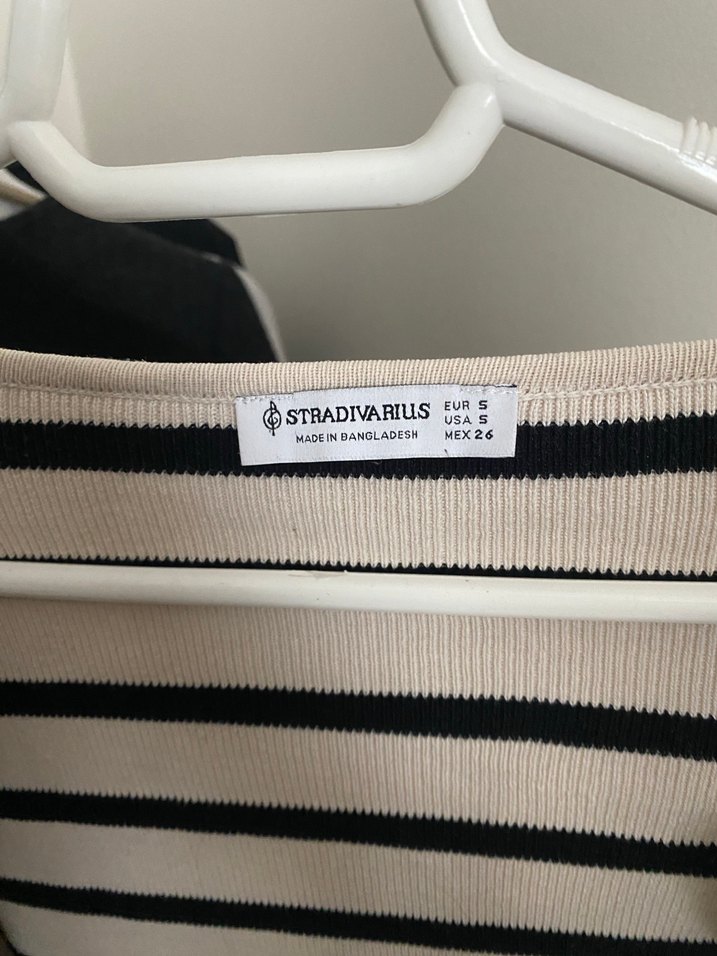 Stradivarius Bej Siyah Çizgili Kadın Hırka - Görsel 2