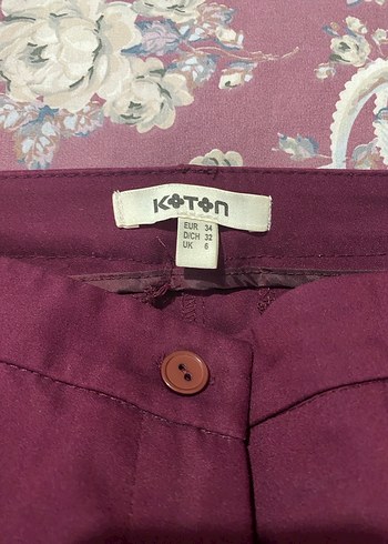 Koton Bordo Kadın Kumaş Pantolon - Görsel 2