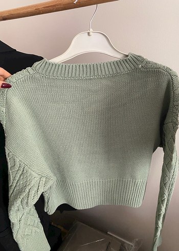Mint Yeşil Örgü Kadın Kazak - Görsel 2