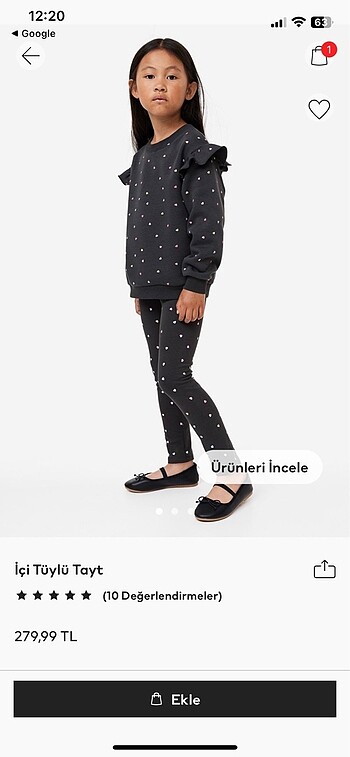 H&M içi tüylü tayt