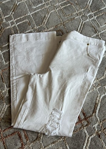 Diğer Tuvidxxl marka Beyaz Kadın Kot Pantolon, Belli, Rahat Kesim