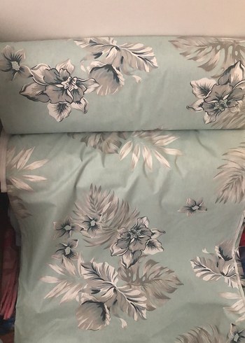 Taç Pembe Çiçekli Pastel Desenli Nevresimlik kumaş metre fiyatı