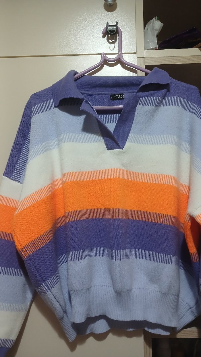 Kadın Çok Renkli Triko Uzun Kollu Sweatshirt - Görsel 2