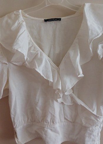 beyaz bağlamalı gömlek - Görsel 3