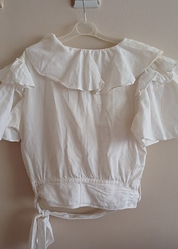 beyaz bağlamalı gömlek - Görsel 5