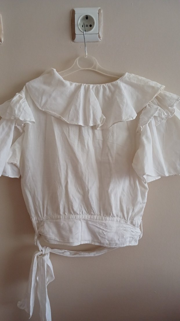 beyaz bağlamalı gömlek - Görsel 5