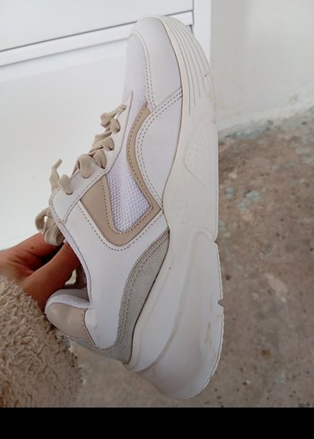 Beyaz Platform Topuklu Kadın Spor Ayakkabı - Görsel 2