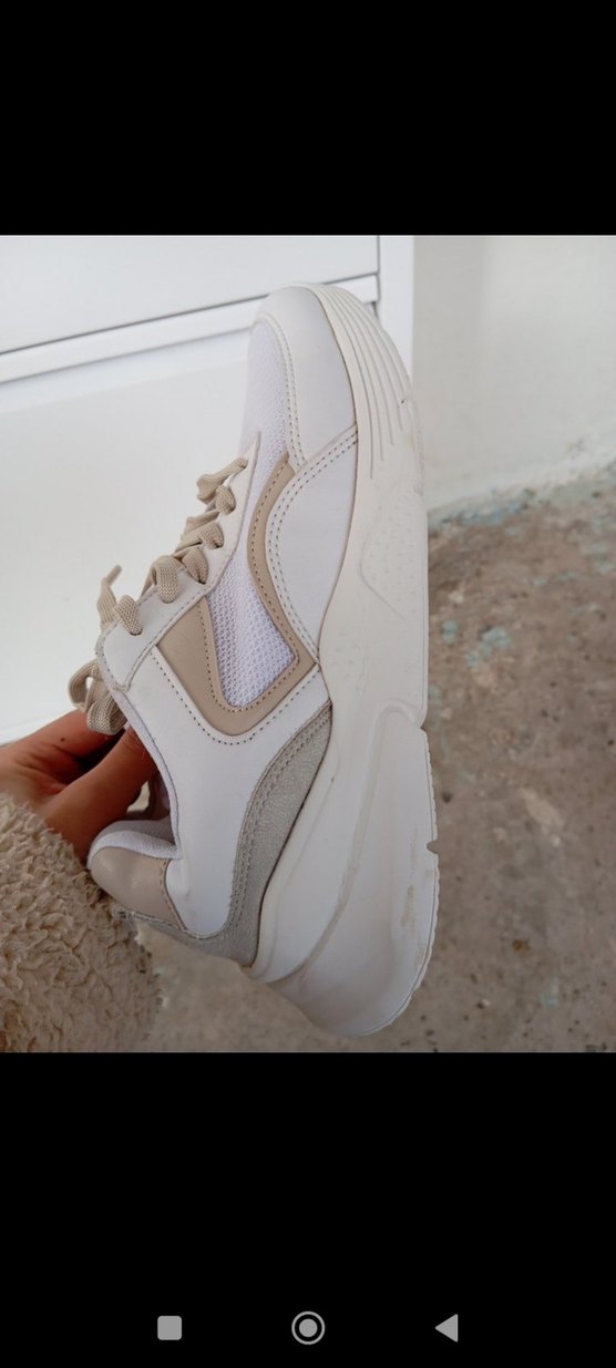 Beyaz Platform Topuklu Kadın Spor Ayakkabı - Görsel 2