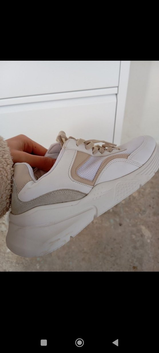 Beyaz Platform Topuklu Kadın Spor Ayakkabı - Görsel 3