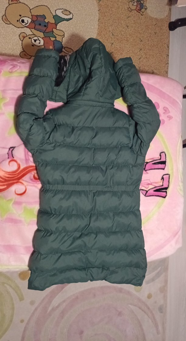 Kürk Detaylı Yeşil Çocuk Kışlık Mont - Görsel 5