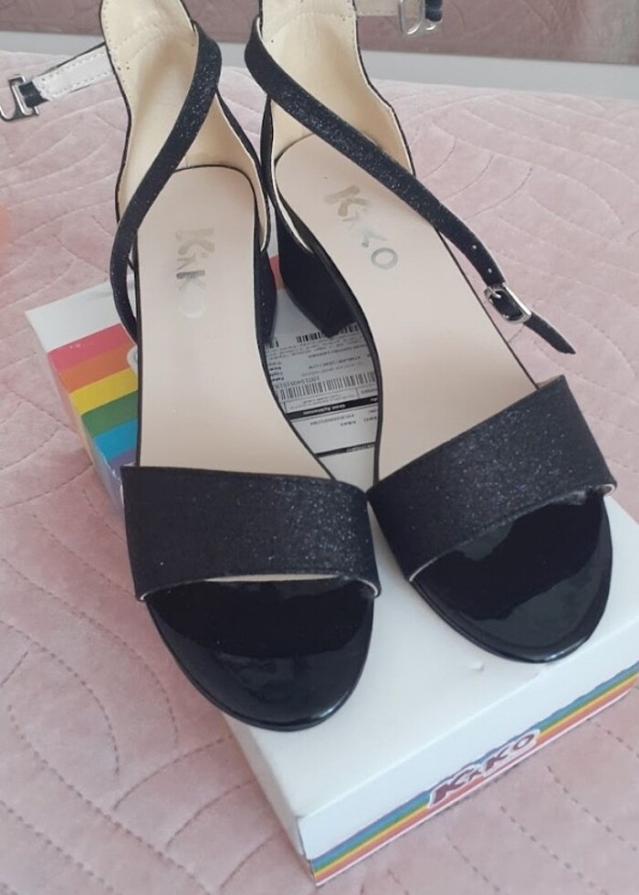 Yepyeni sıfır ayarinda simli  abiye ayakkabi - Görsel 2