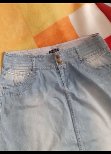 Yepyeni sıfır ayarinda sadece 2 defa giyilmis kot etek - Görsel 7