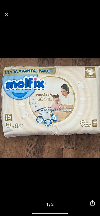 Molfix Pure & Soft 5 Beden 66 Adet Bez