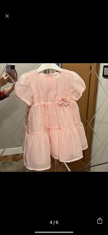 9-12 Ay Beden pembe Renk H&M Tül Elbise ve Taç