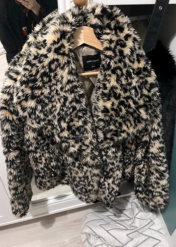 Leopar Desenli Kadın Suni Kürk Ceket - Görsel 2