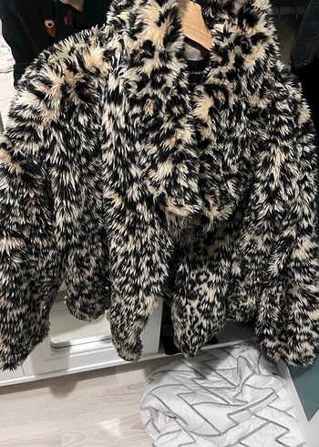 Leopar Desenli Kadın Suni Kürk Ceket - Görsel 4