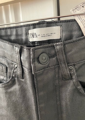 Siyah Kemerli mumlu Kadın Pantolon - Görsel 3