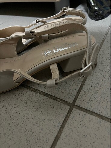 bej renki hafif topuklu ayakkabı - Görsel 2