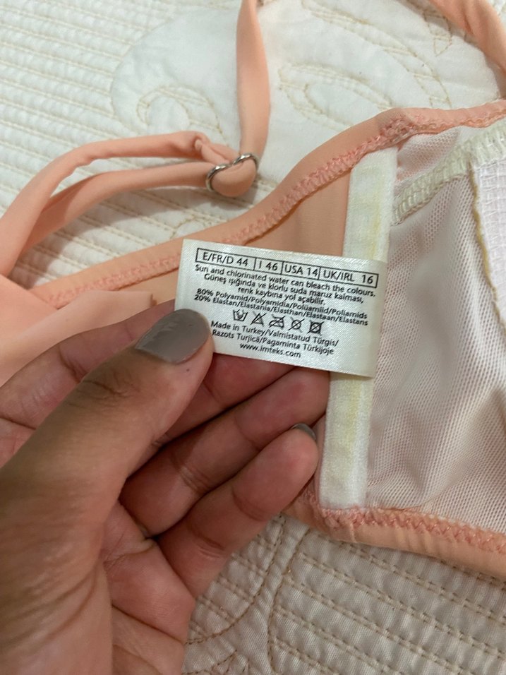 Bej Strappy Askılı Kadın Bikini Üstü - Görsel 5