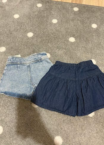 Kızlar için Bol Kesim Pileli Denim Şort - Görsel 6