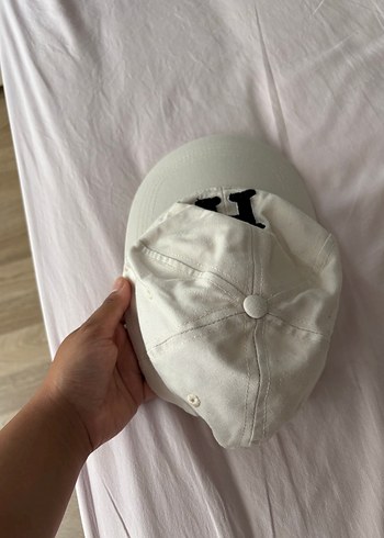 12+ Yaş, > 23 cm Beden Beyaz Pamuklu Şapka Velcro Ayarlı
