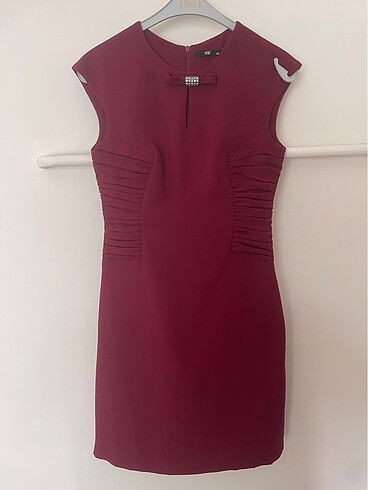 38 Beden bordo Renk Wing bordo elbise