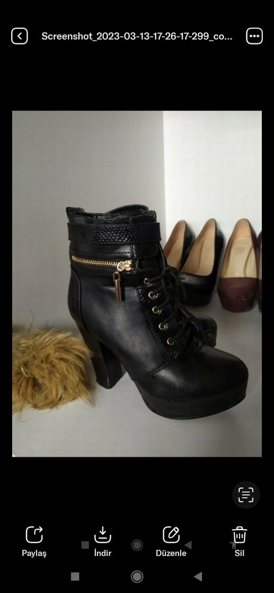 Siyah Gotik Platform Topuklu Kadın Ayakkabı - Görsel 2