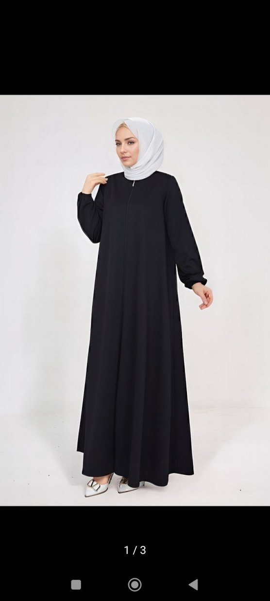 Siyah Salaş Uzun Ferace - Görsel 2