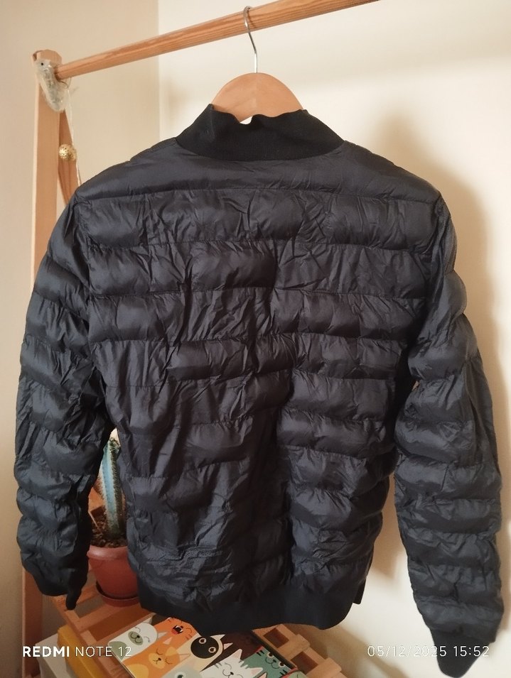 Düğmeli Siyah Rahat Erkek Mont - Görsel 2