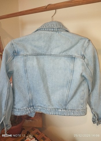 Düğmeli Mavi Denim Kadın Ceket - Görsel 5